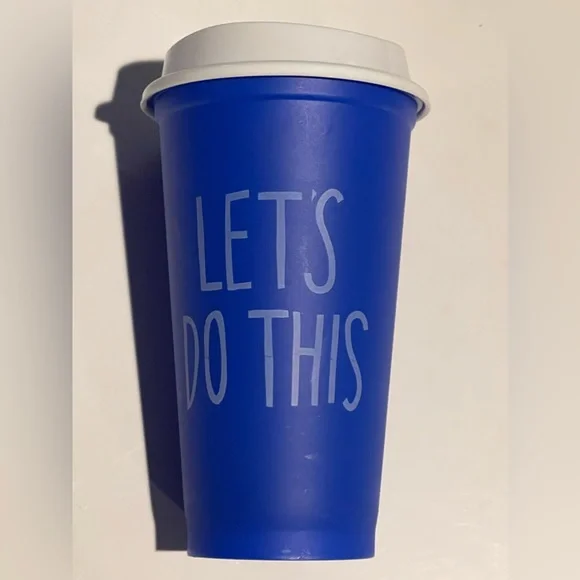 Starbucks | Dining | Starbucks Lets Do This Reusable Cup Travel 6oz Grande Hot  Cup Blue Plastic | Poshmark